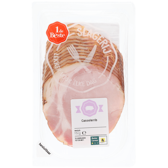 Foto van 1 de Beste Casselerrib op witte achtergrond