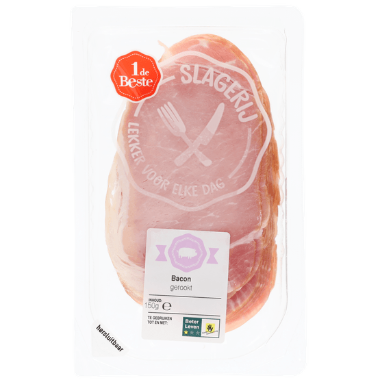 Foto van 1 de Beste Bacon op witte achtergrond