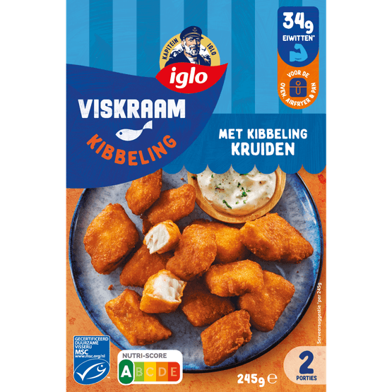 Foto van Iglo Kapiteins klassiekers kibbeling op witte achtergrond