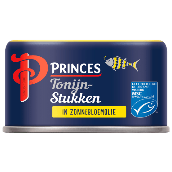 Foto van Princes Tonijnstukken in zonnebloemolie op witte achtergrond