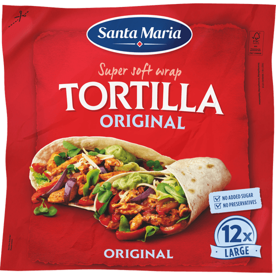 Foto van Santa Maria Tortilla original xl-pack 12 st. op witte achtergrond