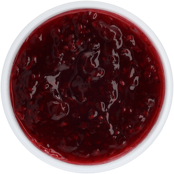 Foto van Fruitspread roodfruit op witte achtergrond