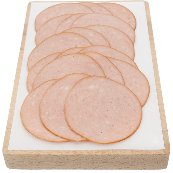 Foto van 1 de Beste Gelderse worst gerookt en gekookt op witte achtergrond