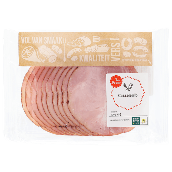 Foto van 1 de Beste Casselerrib op witte achtergrond