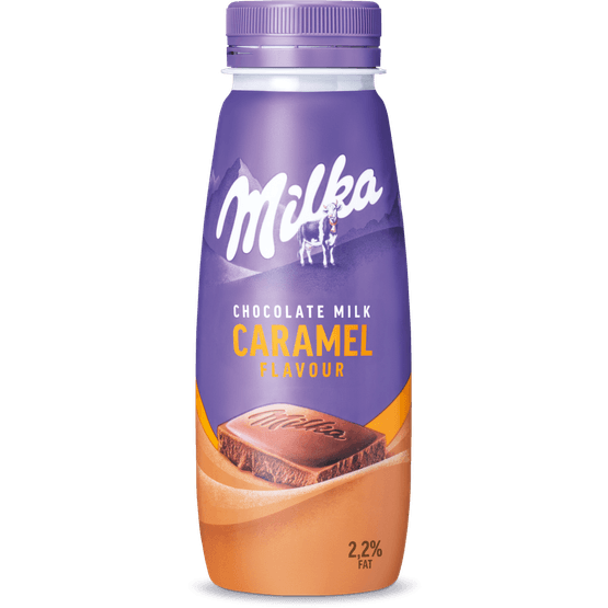 Foto van Milka Chocolademelk caramel op witte achtergrond