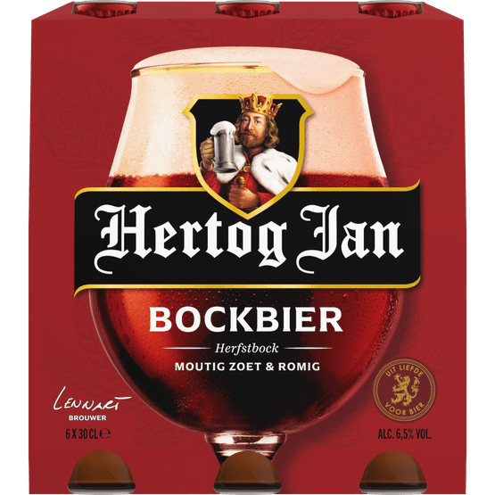 Foto van Hertog Jan Herfstbock op witte achtergrond