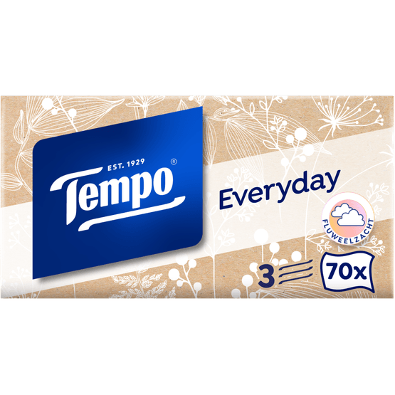 Foto van Tempo Tissuebox light 3 laags op witte achtergrond