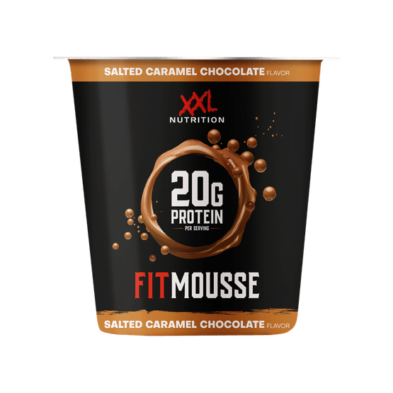 Foto van XXL Fit Mousse salted caramel op witte achtergrond