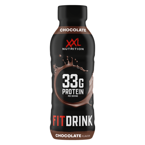 Foto van XXL Fit Protein drink chocolate op witte achtergrond
