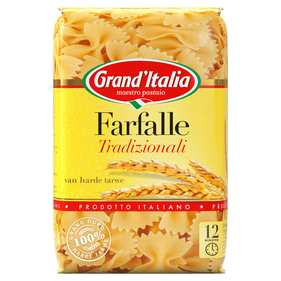 Foto van Grand'Italia Farfalle op witte achtergrond