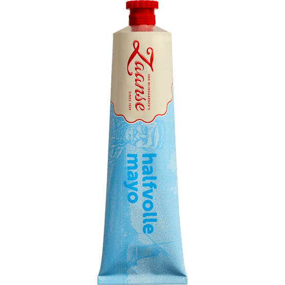 Foto van Van Wijngaarden's Zaanse mayonaise halfvol op witte achtergrond