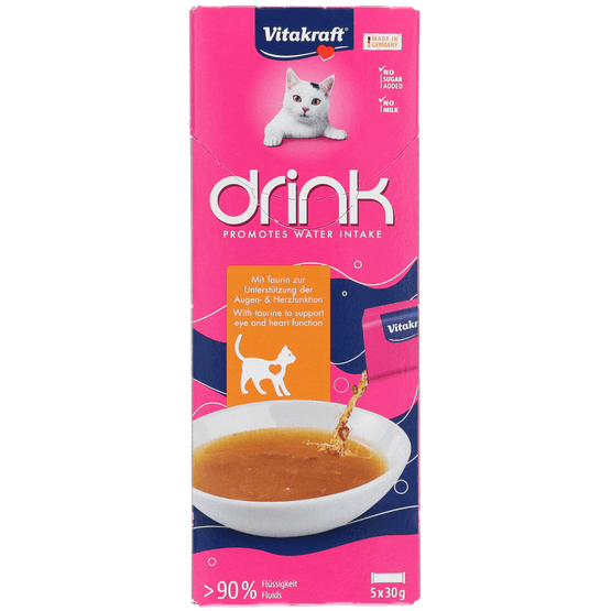 Foto van Vitakraft Kattendrink kip met taurine op witte achtergrond