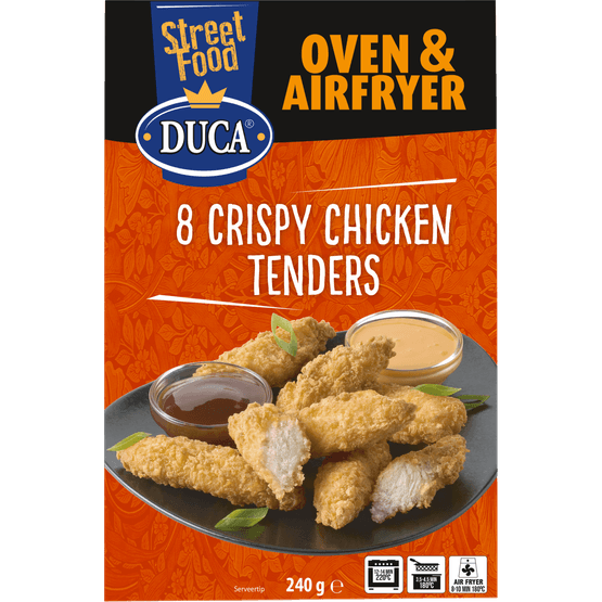 Foto van Duca Oven crispy tender op witte achtergrond