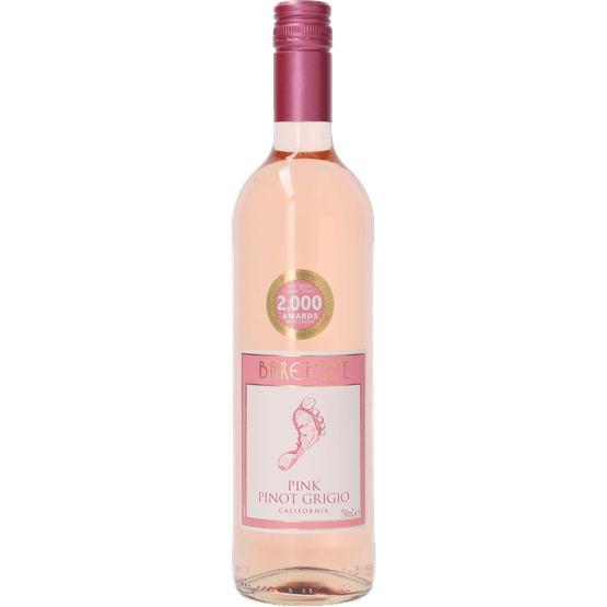 Foto van Barefoot Pinot grigio pink op witte achtergrond