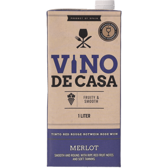Foto van Vino de Casa Merlot op witte achtergrond