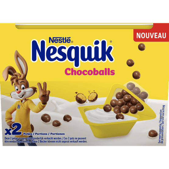 Foto van Nestlé Nesquik chocoballs 2 st. op witte achtergrond