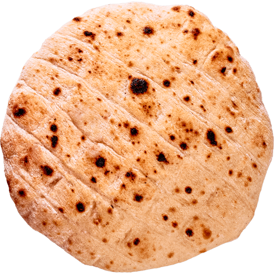 Foto van Vers Somun flatbread grill op witte achtergrond