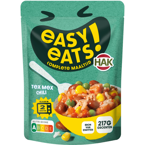 Foto van Hak Easy eats Tex mex chili op witte achtergrond