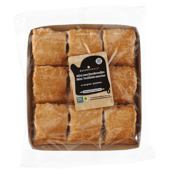 Foto van Dutch Bakery Mini saucijzenbroodjes 9 st. op witte achtergrond