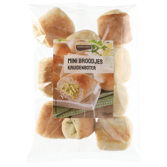 Foto van Kruidenboterbroodjes mini op witte achtergrond
