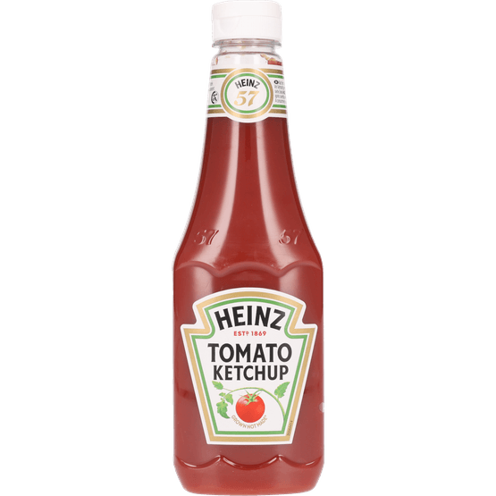 Foto van Heinz tomatenketchup op witte achtergrond