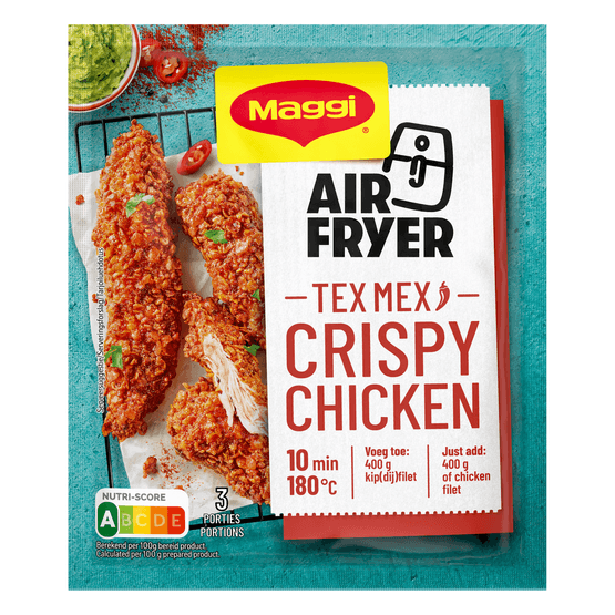 Foto van Maggi Kruidenmix airfryer crispy texmex op witte achtergrond