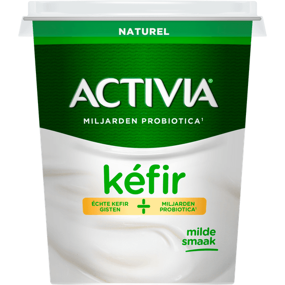 Foto van Activia Kefir naturel op witte achtergrond