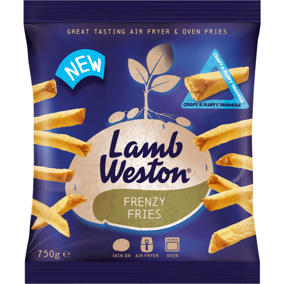 Foto van Lamb Weston Frenzy fries natural op witte achtergrond