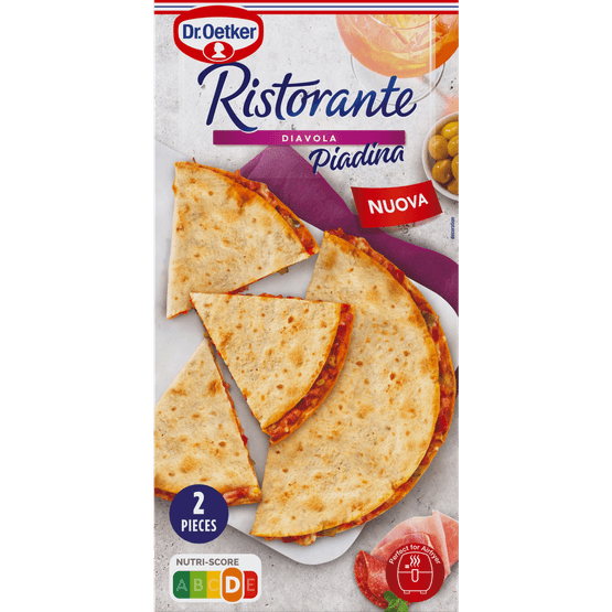 Foto van Dr. Oetker Ristorante piadina diavola 2 st. op witte achtergrond