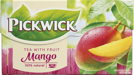 Foto van Pickwick Mango fruit thee op witte achtergrond