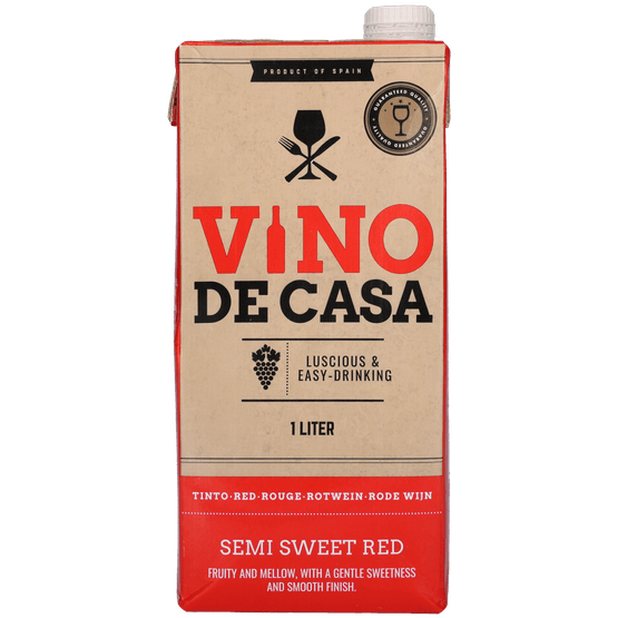 Foto van Vino de Casa Semi sweet red op witte achtergrond