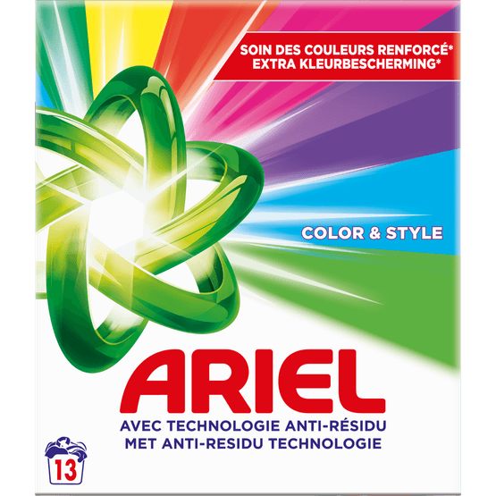 Foto van Ariel Wasmiddel poeder color 13 wasbeurten op witte achtergrond