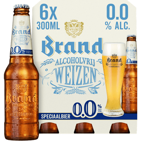 Foto van Brand Weizen 0.0% op witte achtergrond