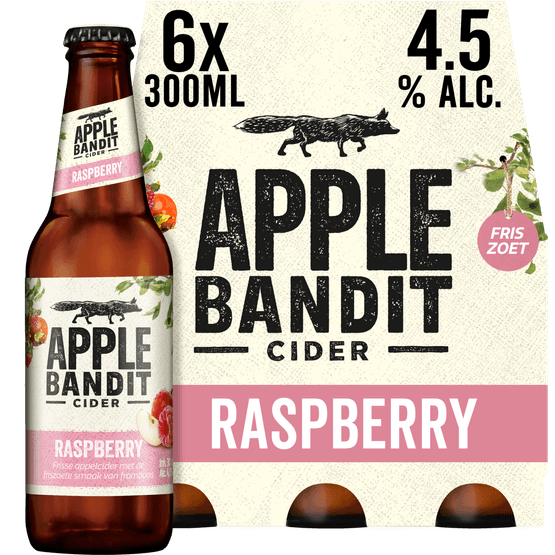 Foto van Apple Bandit Raspberry op witte achtergrond
