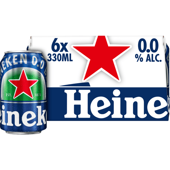 Foto van Heineken Pilsener alcoholvrij 6x33cl op witte achtergrond