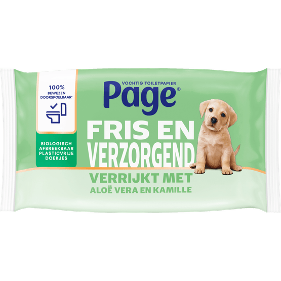 Foto van Page Vochtig toiletpapier aloe vera op witte achtergrond