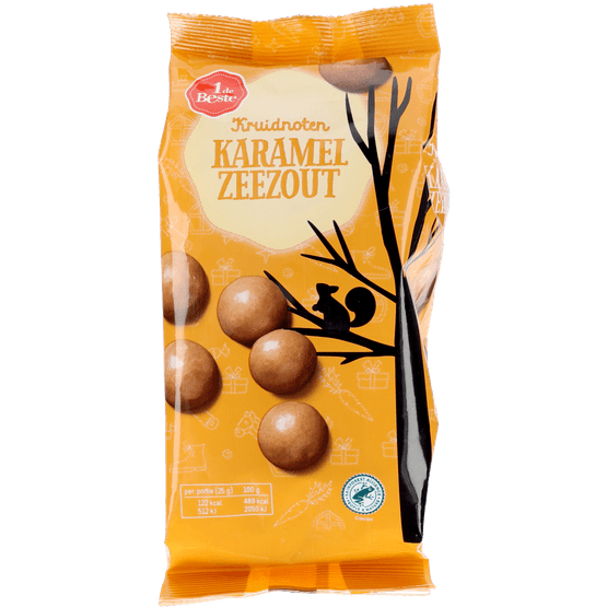 Foto van 1 de Beste Kruidnoten karamel zeezout op witte achtergrond