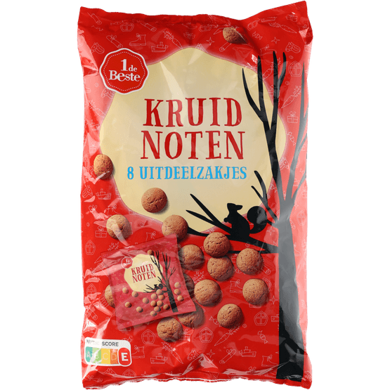 Foto van 1 de Beste Kruidnoten uitdeelzakjes 8 st. op witte achtergrond
