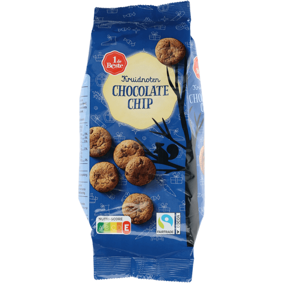Foto van 1 de Beste Kruidnoten choco chip op witte achtergrond