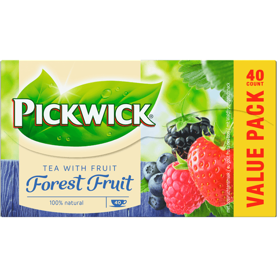 Foto van Pickwick Vruchtenthee forest fruit 40 zk. op witte achtergrond