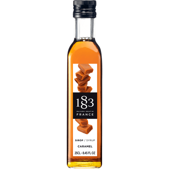 Foto van Koffiesiroop Caramel op witte achtergrond