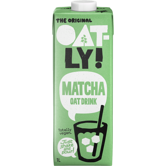 Foto van Oatly Haverdrank matcha op witte achtergrond