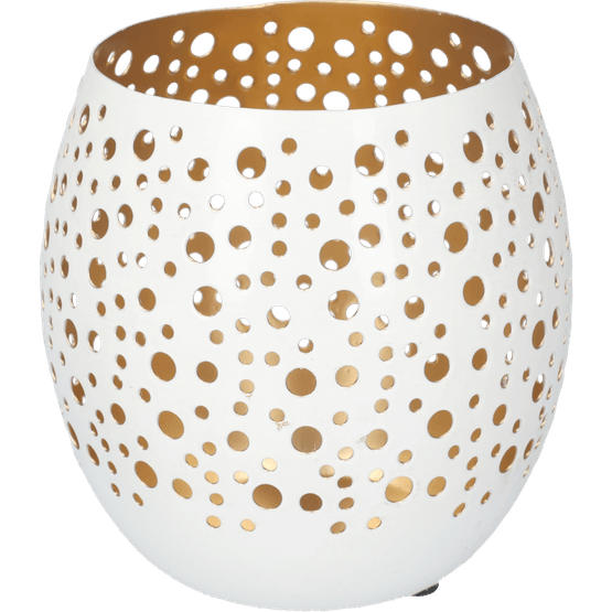 Foto van Sfeerlichthouder metaal 12cm op witte achtergrond