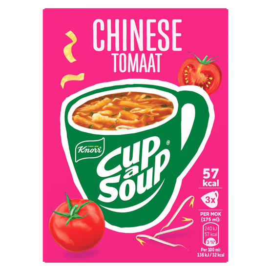 Foto van Knorr Cup-a-soup chinese tomaat 3 st. op witte achtergrond
