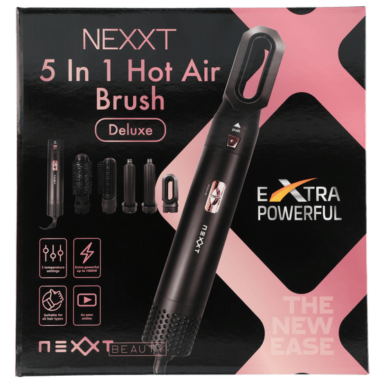 Foto van Nexxt 5-in-1 hot air brush op witte achtergrond