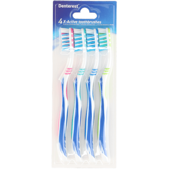 Foto van Denterest Tandenborstel x-actief medium op witte achtergrond