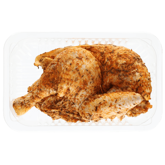 Foto van Halve kip provencaals op witte achtergrond