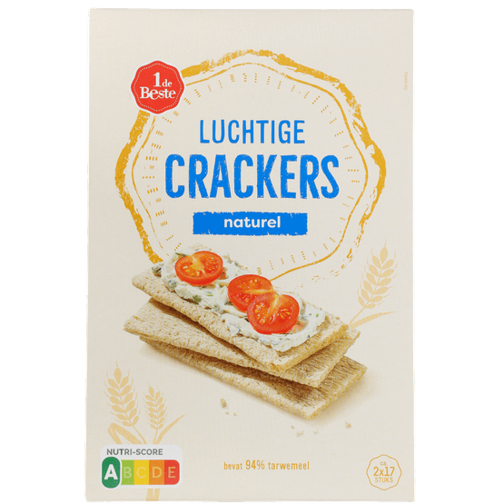 Foto van 1 de Beste Luchtige crackers naturel op witte achtergrond