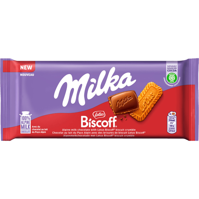 Milka Chocoladereep lotus biscoff