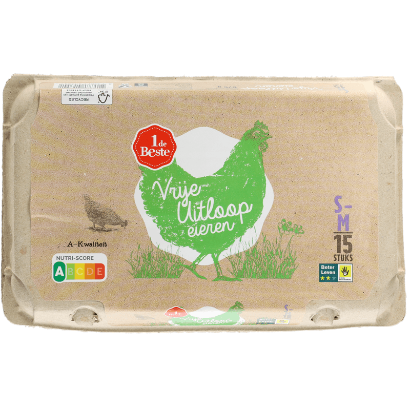 1 De Beste Vrije uitloop eieren wit S-M
